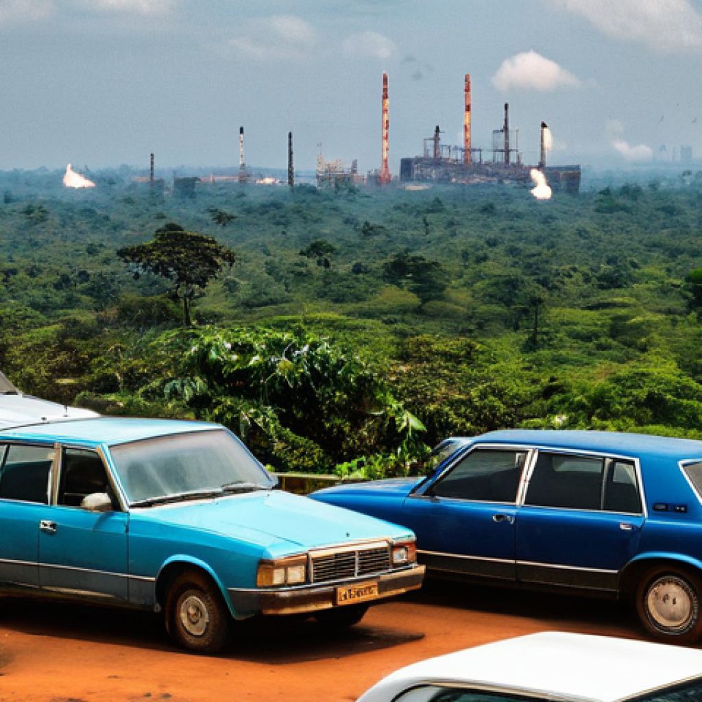 가봉 알리 봉고 온딤바 대통령 - "The Opulence and Poverty of the Bongo Era"**

A high-contrast, cinematic wide shot depicting the st...