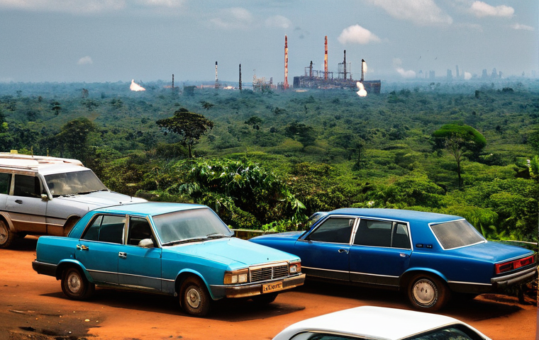 가봉 알리 봉고 온딤바 대통령 - "The Opulence and Poverty of the Bongo Era"**

A high-contrast, cinematic wide shot depicting the st...