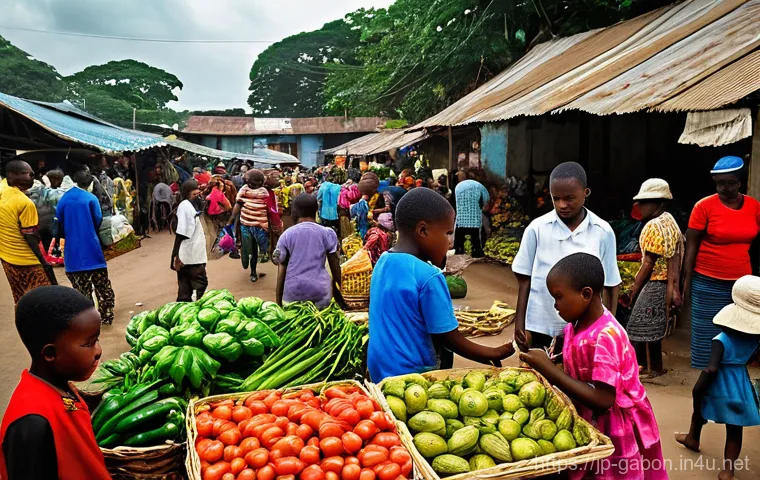 가봉 인권 문제 및 사회 갈등 - **Prompt 1: "The Dawn of Gabonese Democracy"**
    A vibrant, medium shot of a diverse group of Gabo...