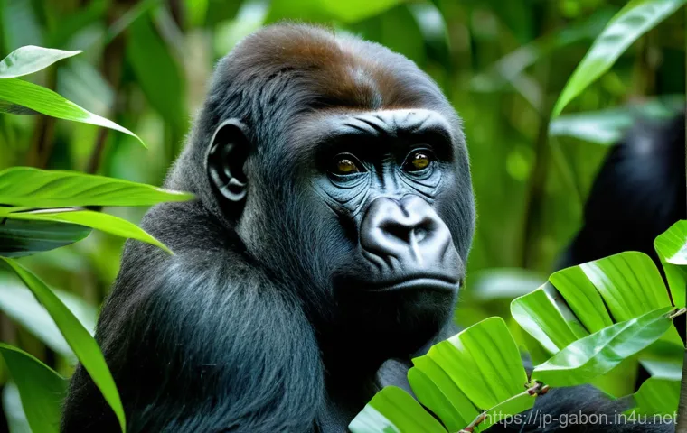 가봉 국립공원에서 만나는 야생동물 - A family of hippos, including a mother, father, and a baby hippo, walking peacefully along a pristin...